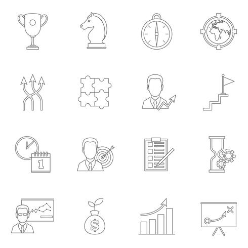 Business strategie planning pictogram overzicht vector