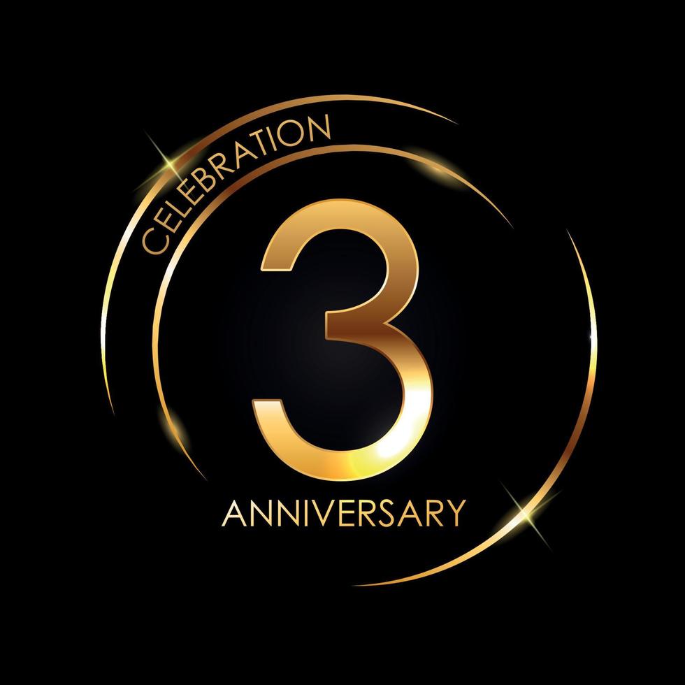 sjabloon logo 3 jaar verjaardag vectorillustratie vector