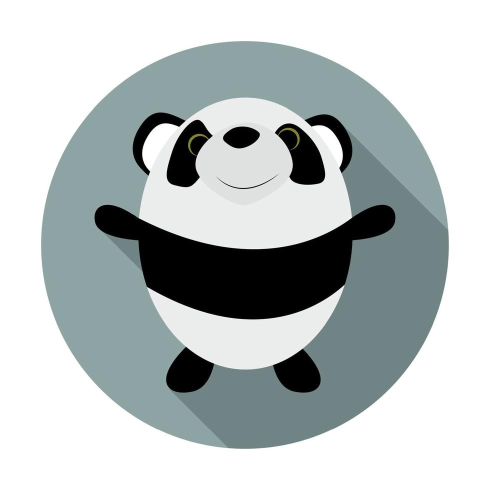 schattige kleine panda platte pictogram vector