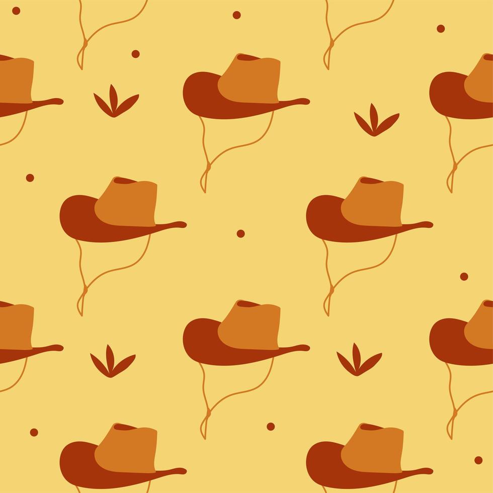 cowboyhoed naadloze patroon. creatieve cowboyhoed concept achtergrond vector