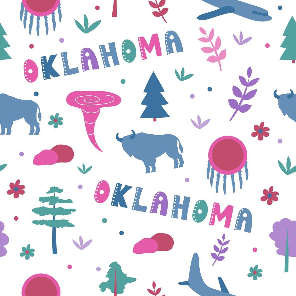 VS collectie. vectorillustratie van Oklahoma-thema. staat symbolen vector