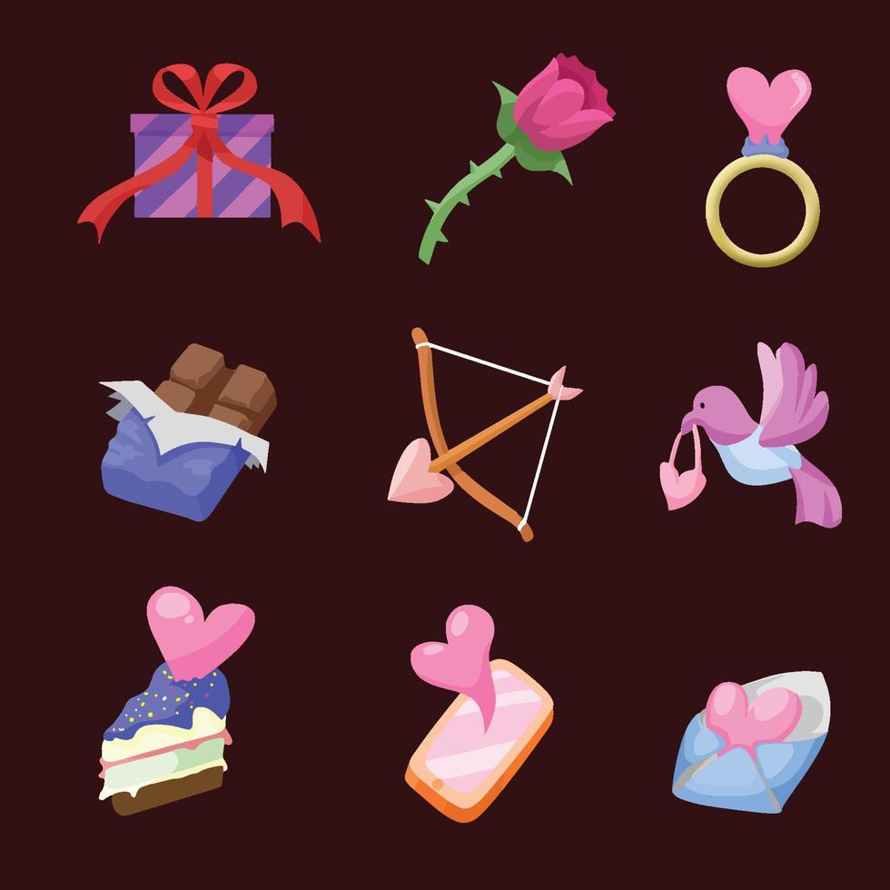 Valentijnsdag stickerset vector