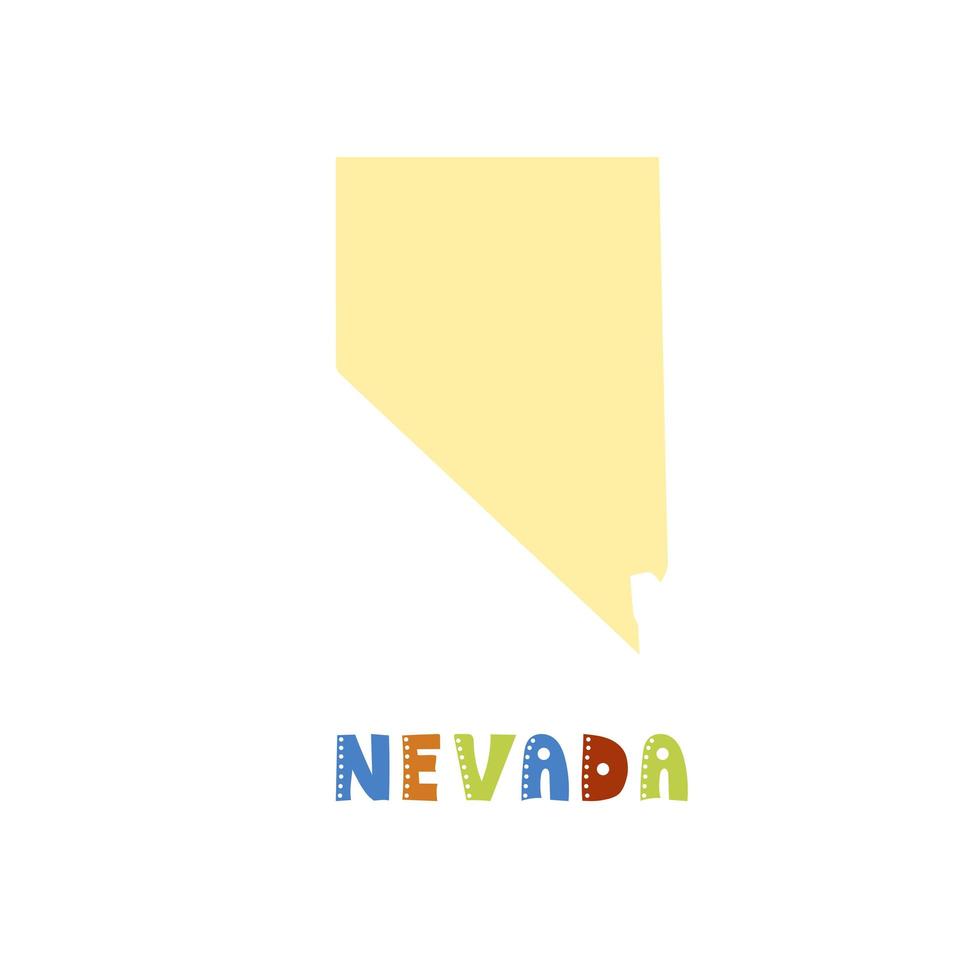 VS collectie. kaart van nevada - geel silhouet vector