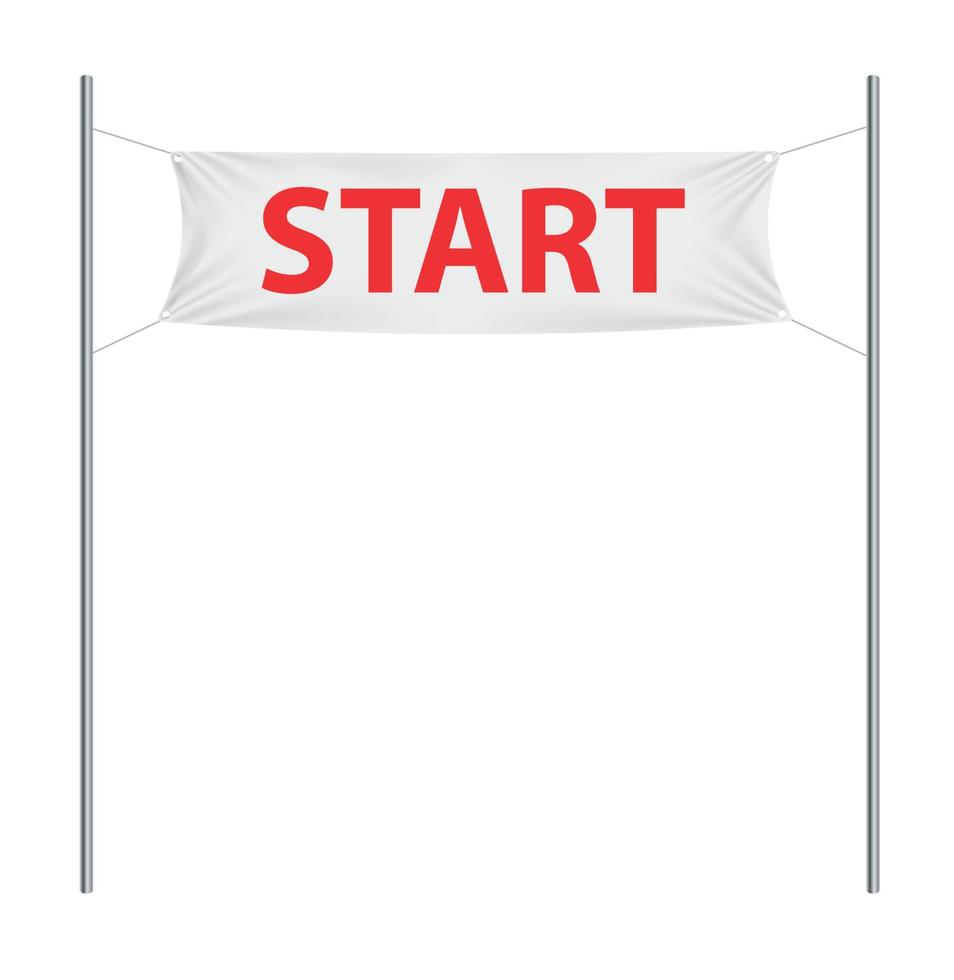 start witte textiel banner template.vector afbeelding vector