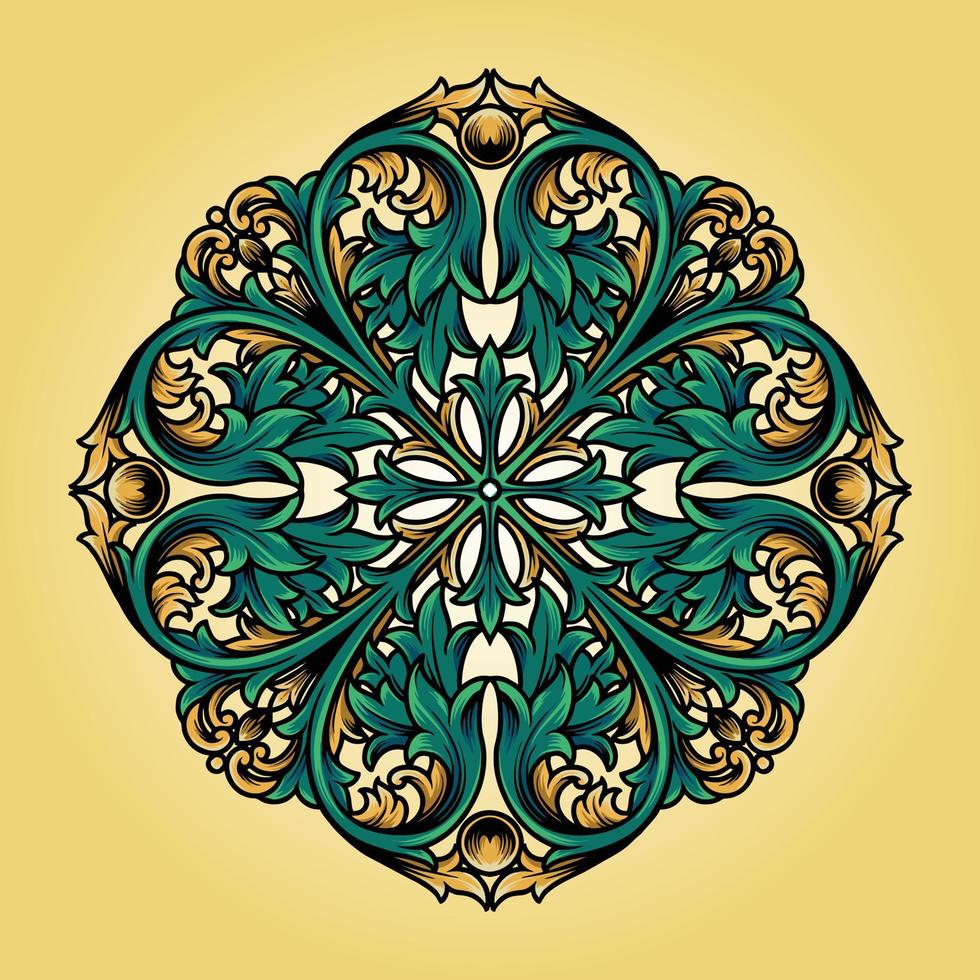 mandala tropische ornamenten klassieke illustraties vector