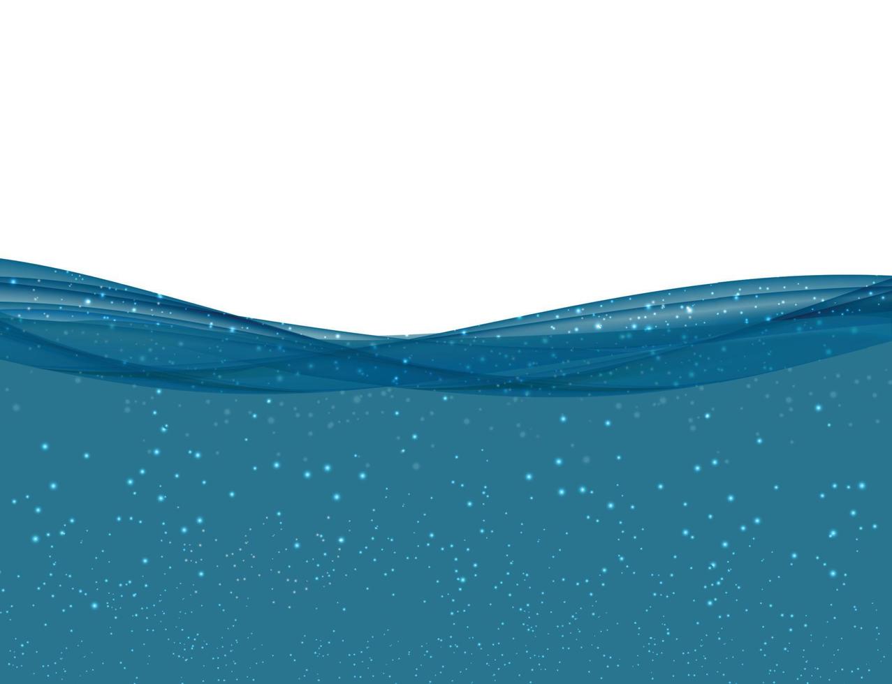 abstracte blauwe onderwater oceaangolf op transparante achtergrond. vector illustratie