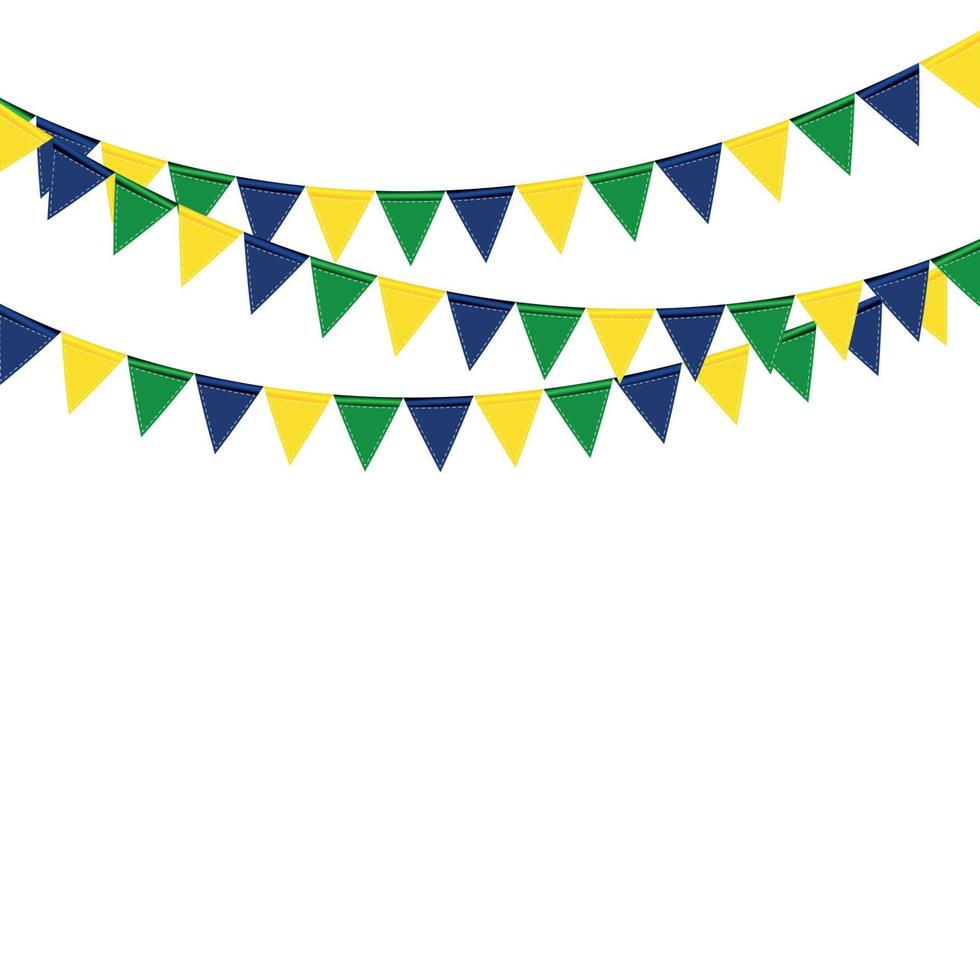 feestelijke dozen van kleur vlag van brazilië op witte achtergrond. vectorillustratie. vector