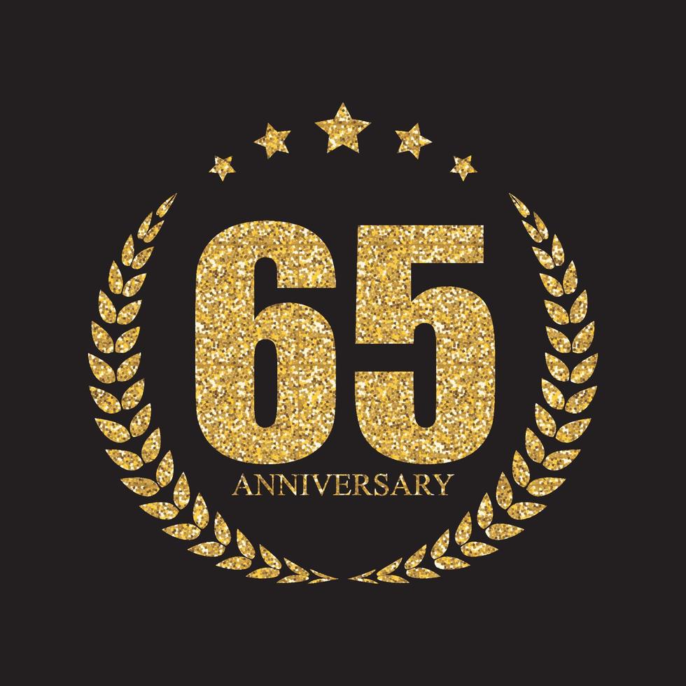 sjabloon logo 65 jaar verjaardag vectorillustratie vector