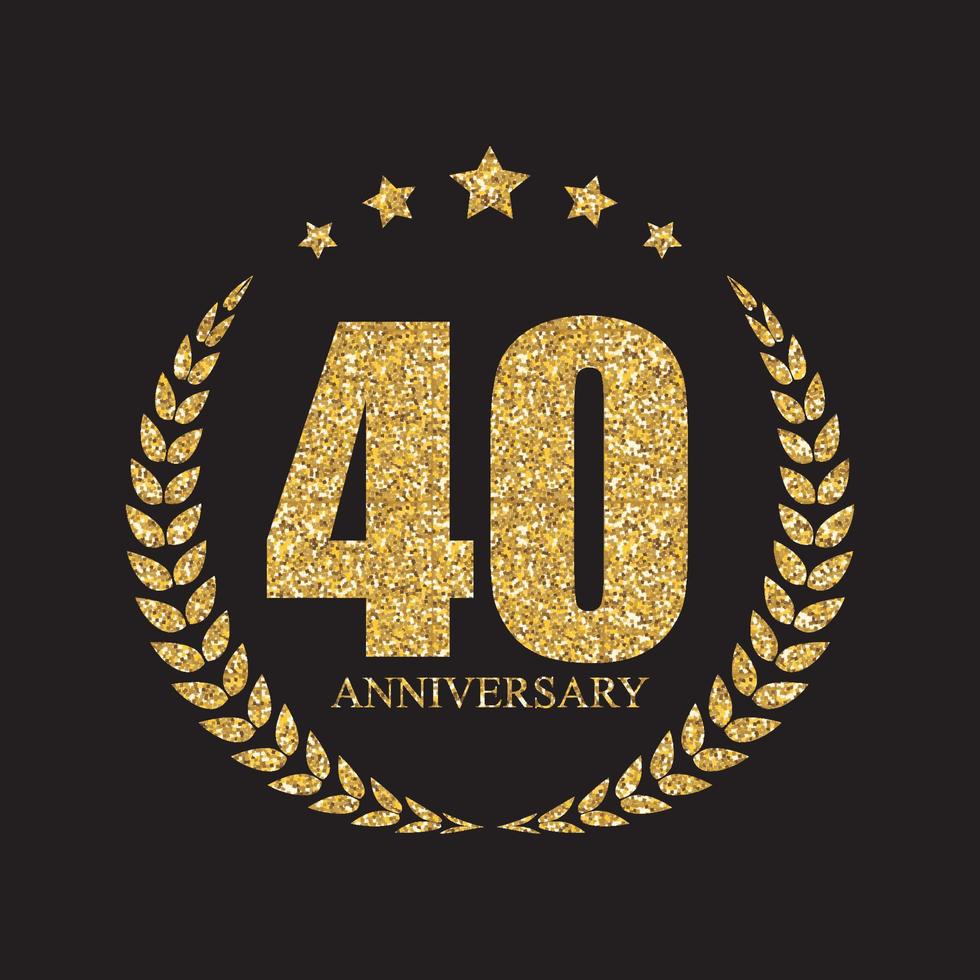 sjabloon logo 40 jaar verjaardag vectorillustratie vector