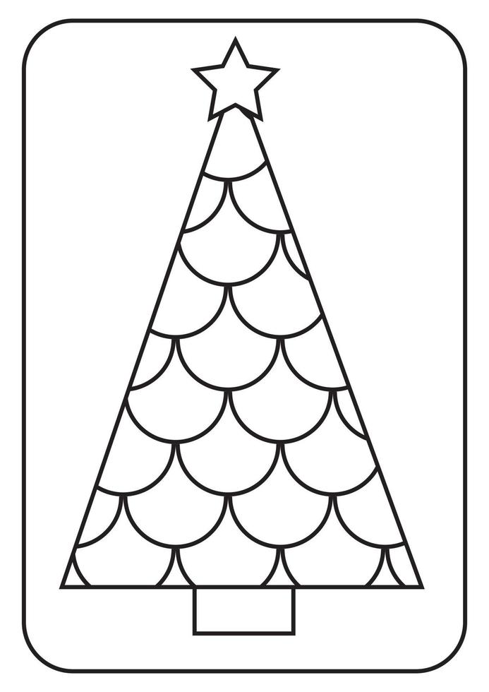 kleurplaten kerstboom vector