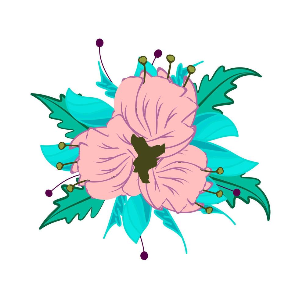 bloem en blad pictogram vectorillustratie voor patroon vector