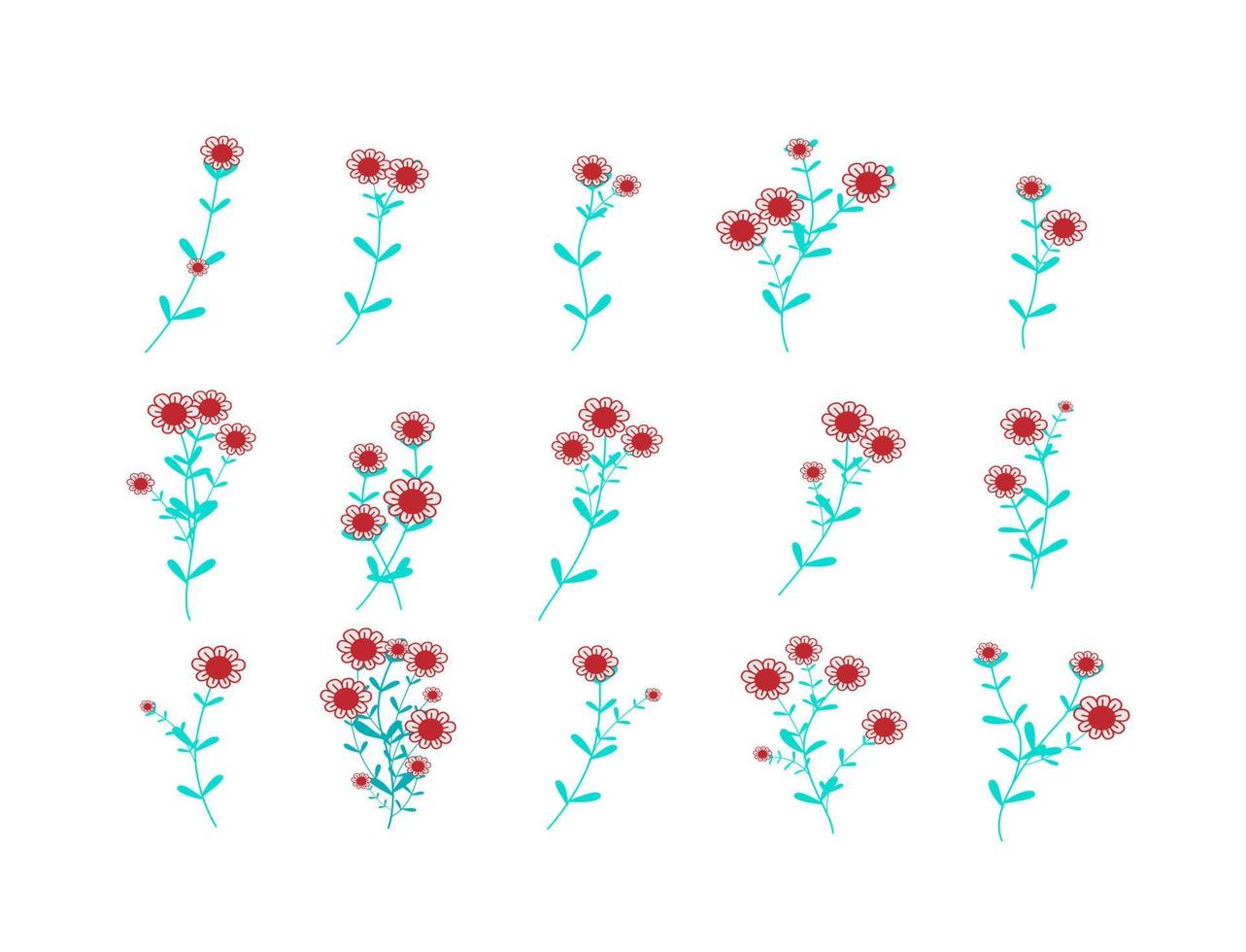 bloem en blad pictogram vectorillustratie voor patroon vector