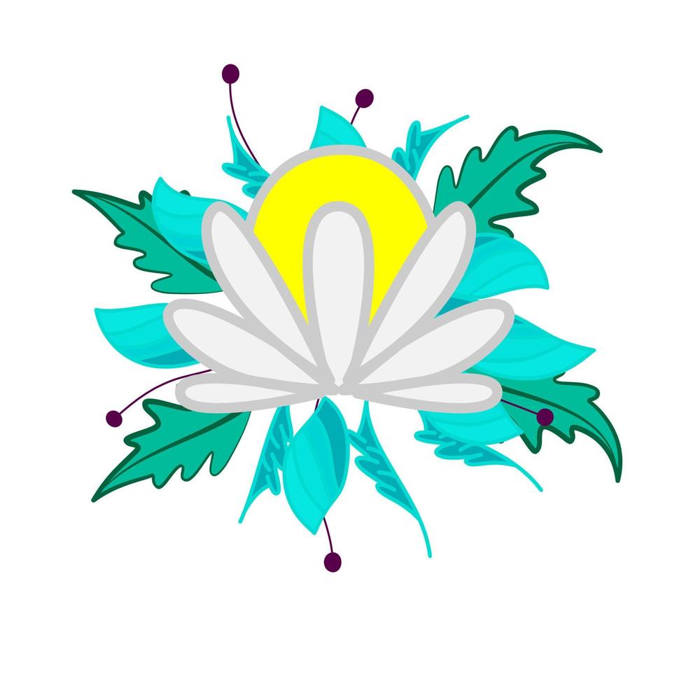 bloem en blad pictogram vectorillustratie voor patroon vector