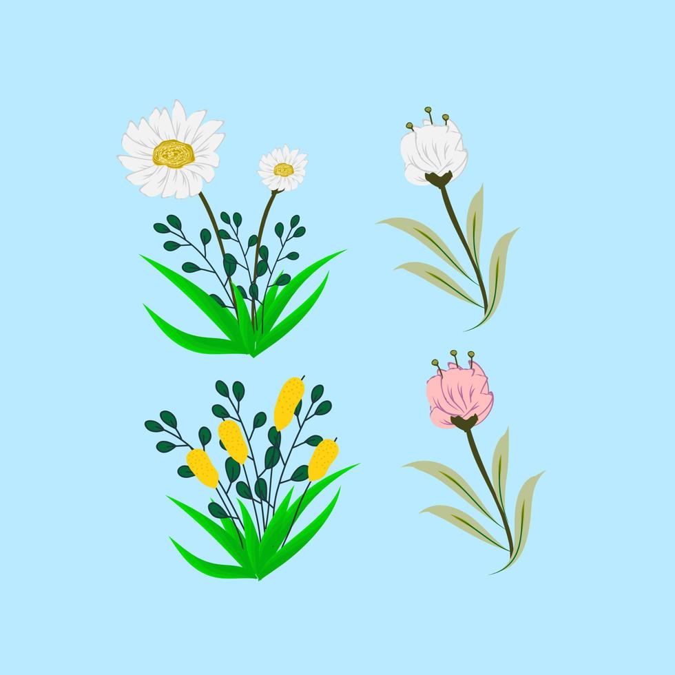 bloem en blad pictogram vectorillustratie voor patroon vector