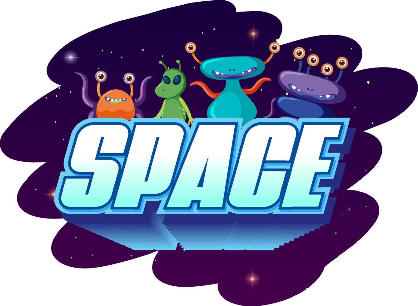 ruimte woord logo ontwerp vector