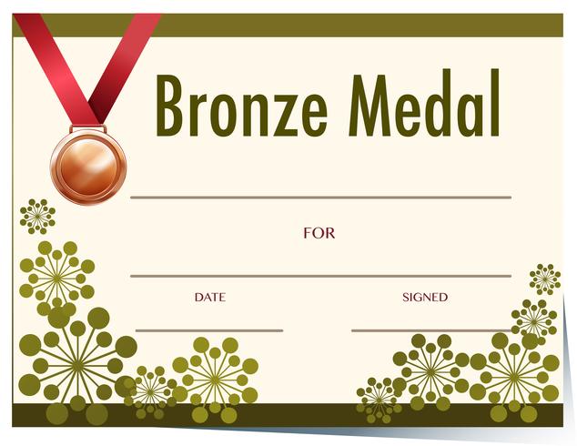 Bronzen medaille award sjabloon vector