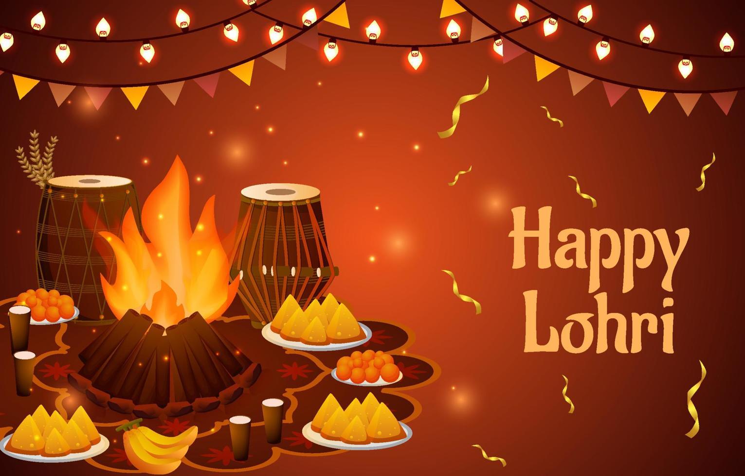 gelukkige lohri-feestachtergrond vector