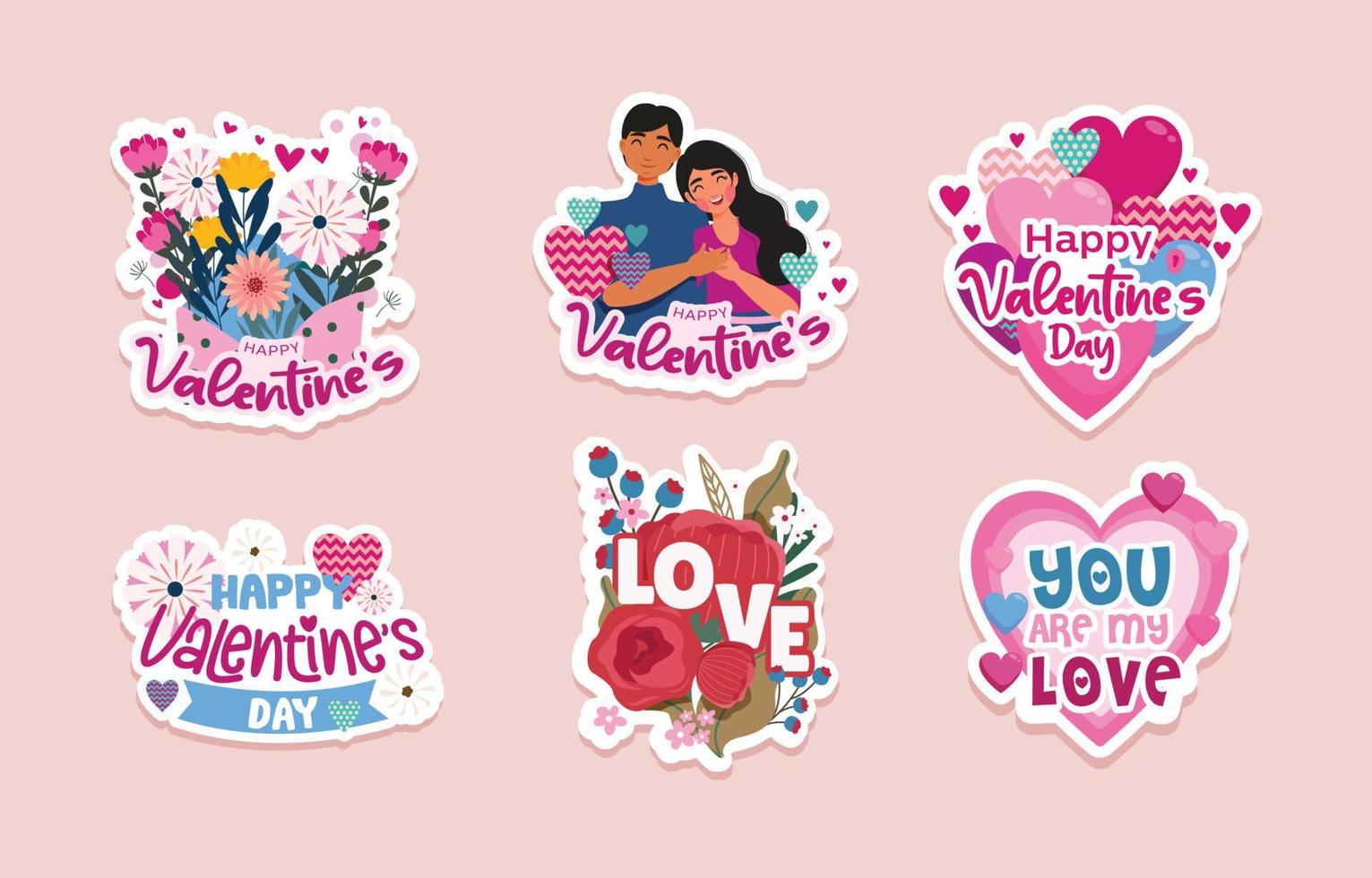 schattige valentijn sticker vector