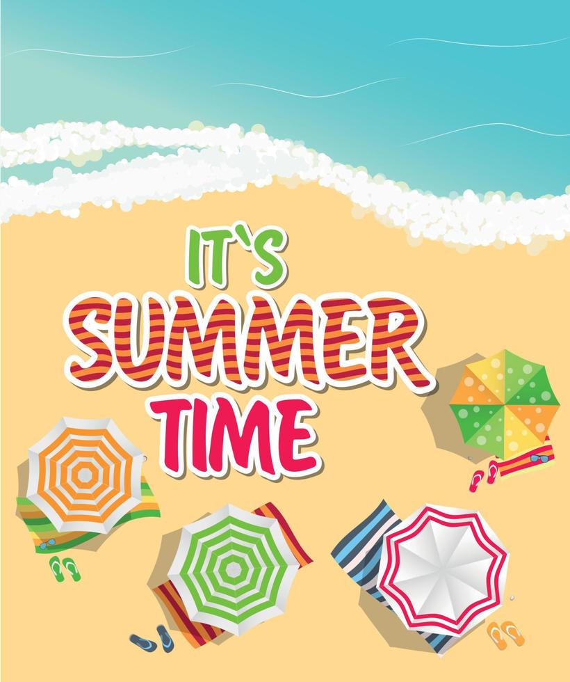 zomertijd achtergrond. zonnig strand in platte ontwerpstijl vectorillustratie vector
