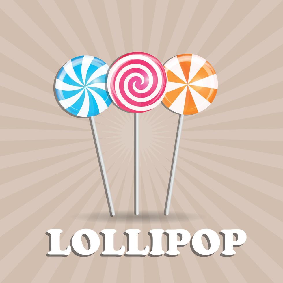 realistische zoete lolly snoep achtergrond. vector illustratie