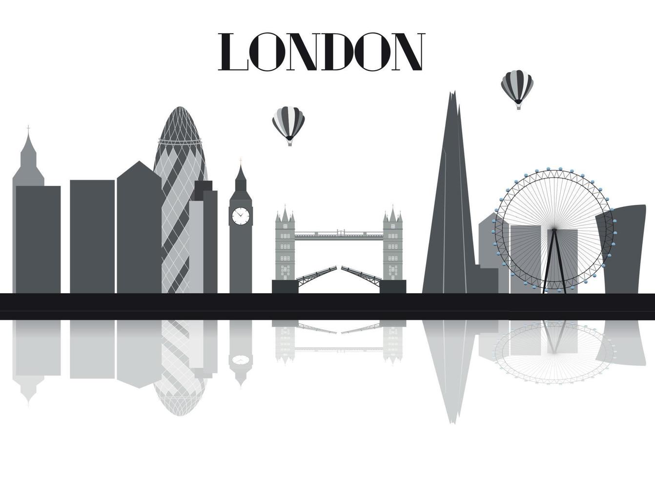 uk, silhouet Londen stad achtergrond. vectorillustratie. vector