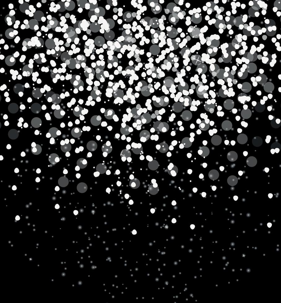 sneeuw op zwarte achtergrond abstracte kerst en nieuwjaar. vectorillustratie. vector