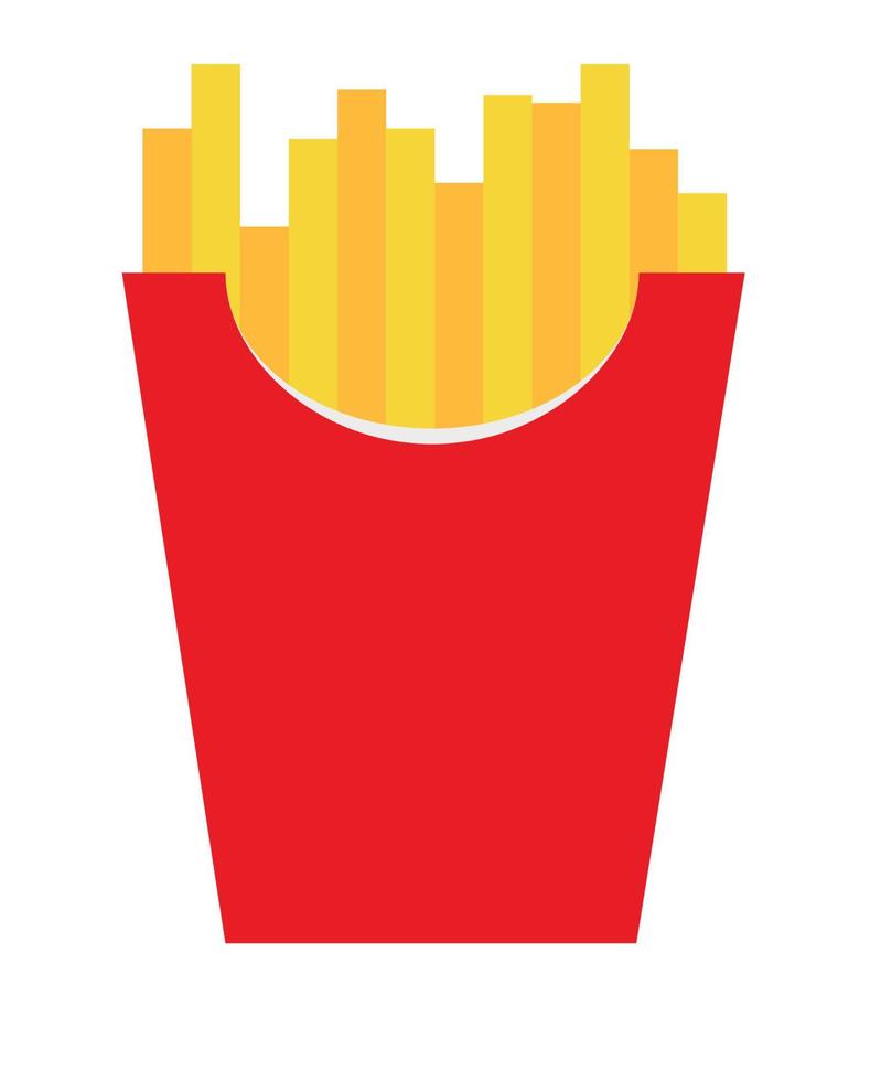 fast food gebakken franse goud frietjes aardappelen in papieren wikkel geïsoleerd op een witte achtergrond. vector illustratie