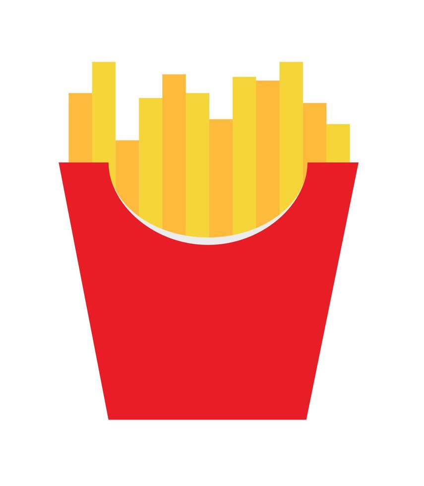 fast food gebakken franse goud frietjes aardappelen in papieren wikkel geïsoleerd op een witte achtergrond. vector illustratie