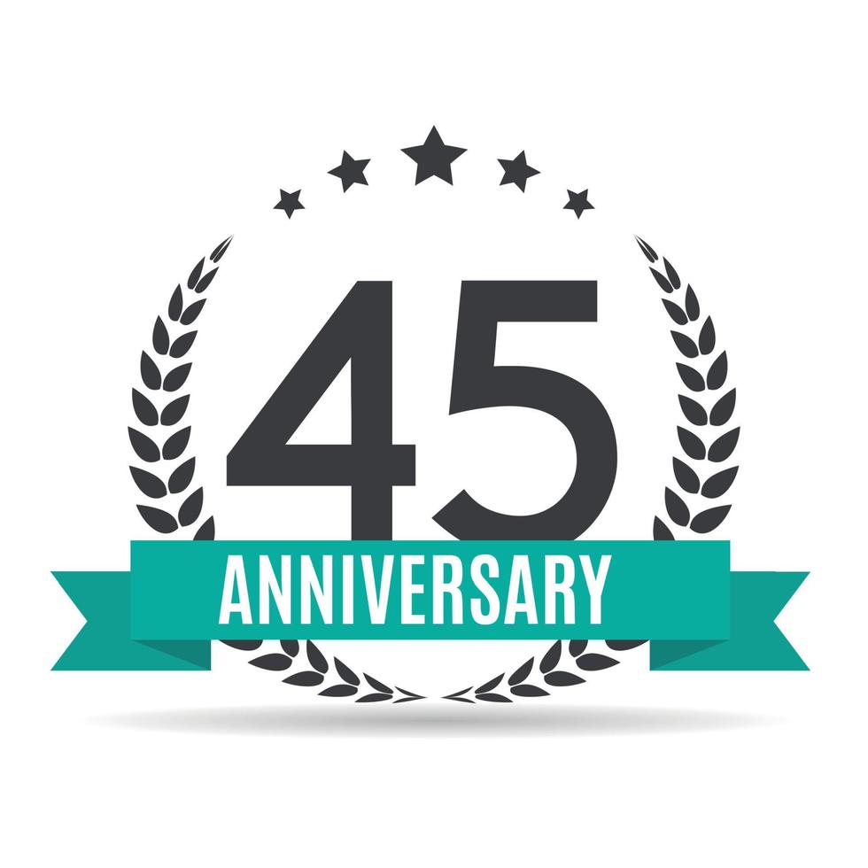 sjabloon logo 45 jaar verjaardag vectorillustratie vector