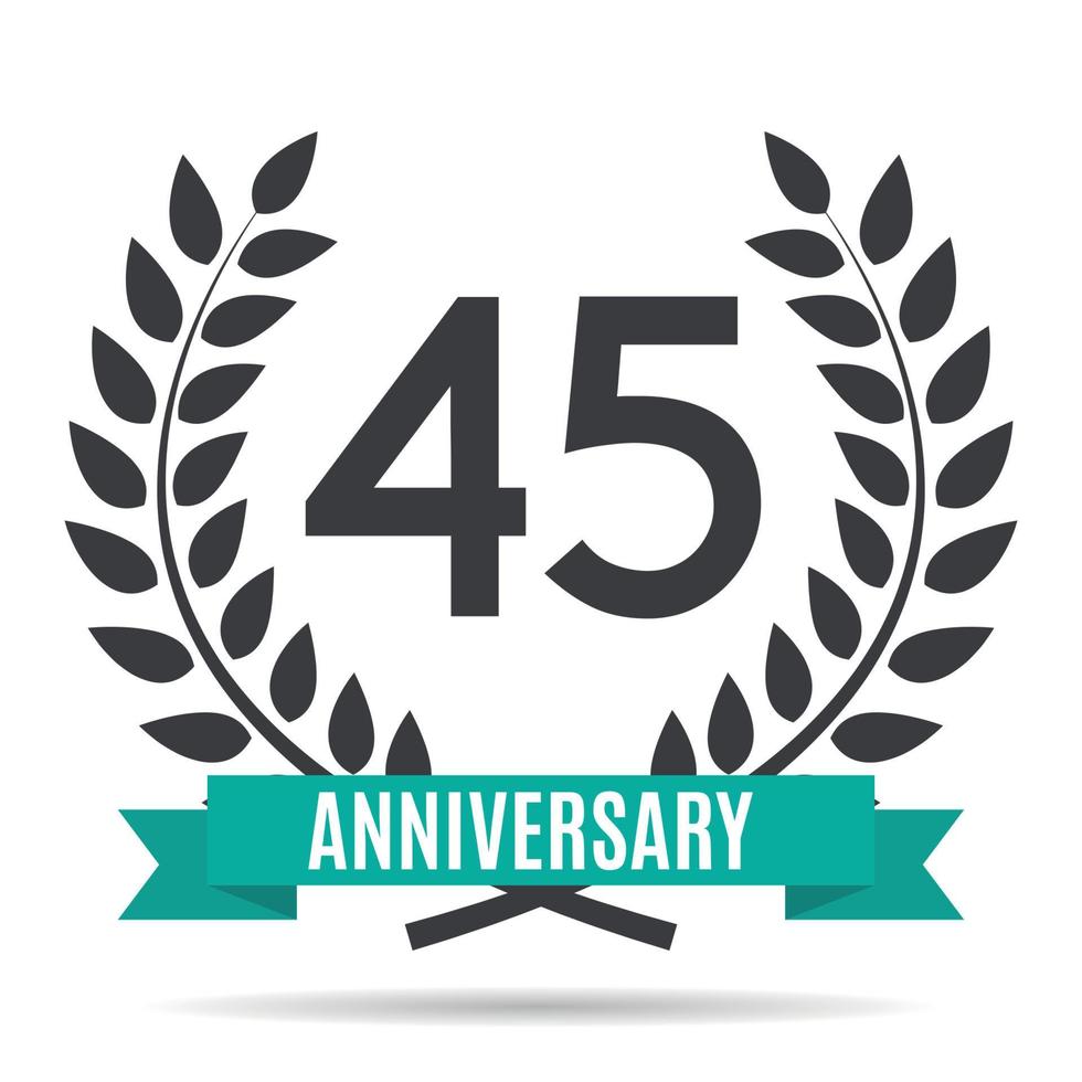 sjabloon logo 45 jaar verjaardag vectorillustratie vector