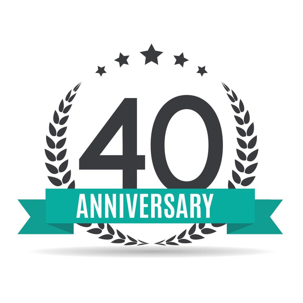 sjabloon logo 40 jaar verjaardag vectorillustratie vector