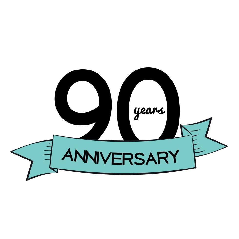 sjabloon logo 90 jaar verjaardag vectorillustratie vector