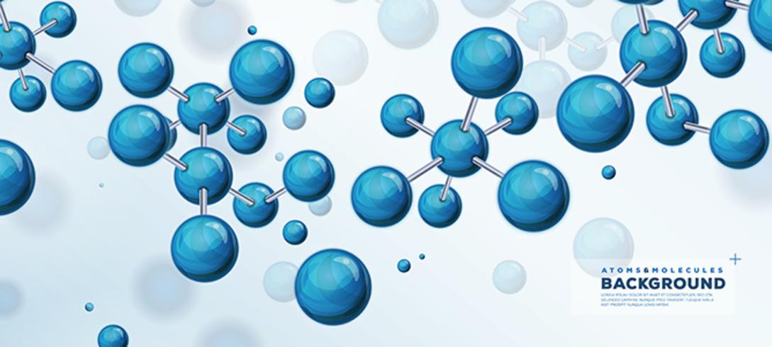 Atomen En Moleculen Brede Achtergrond vector