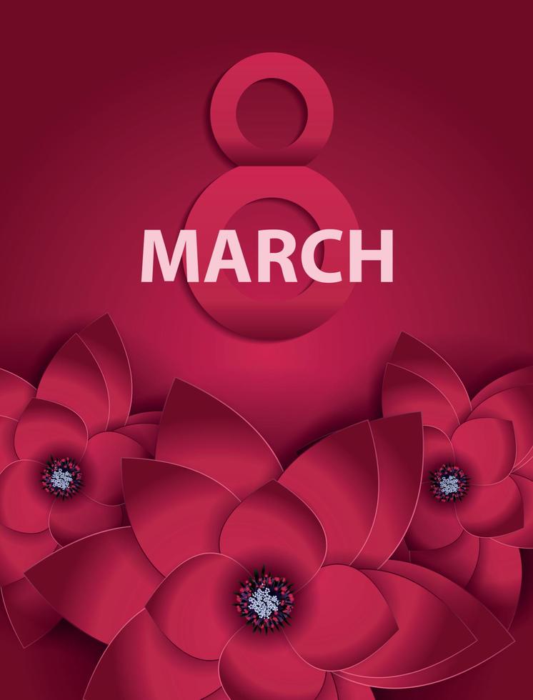 poster internationale gelukkige vrouwendag 8 maart bloemen wenskaart vectorillustratie vector