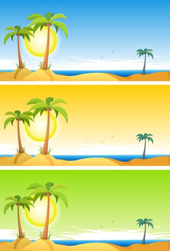 Zomer tropisch strand instellen vector