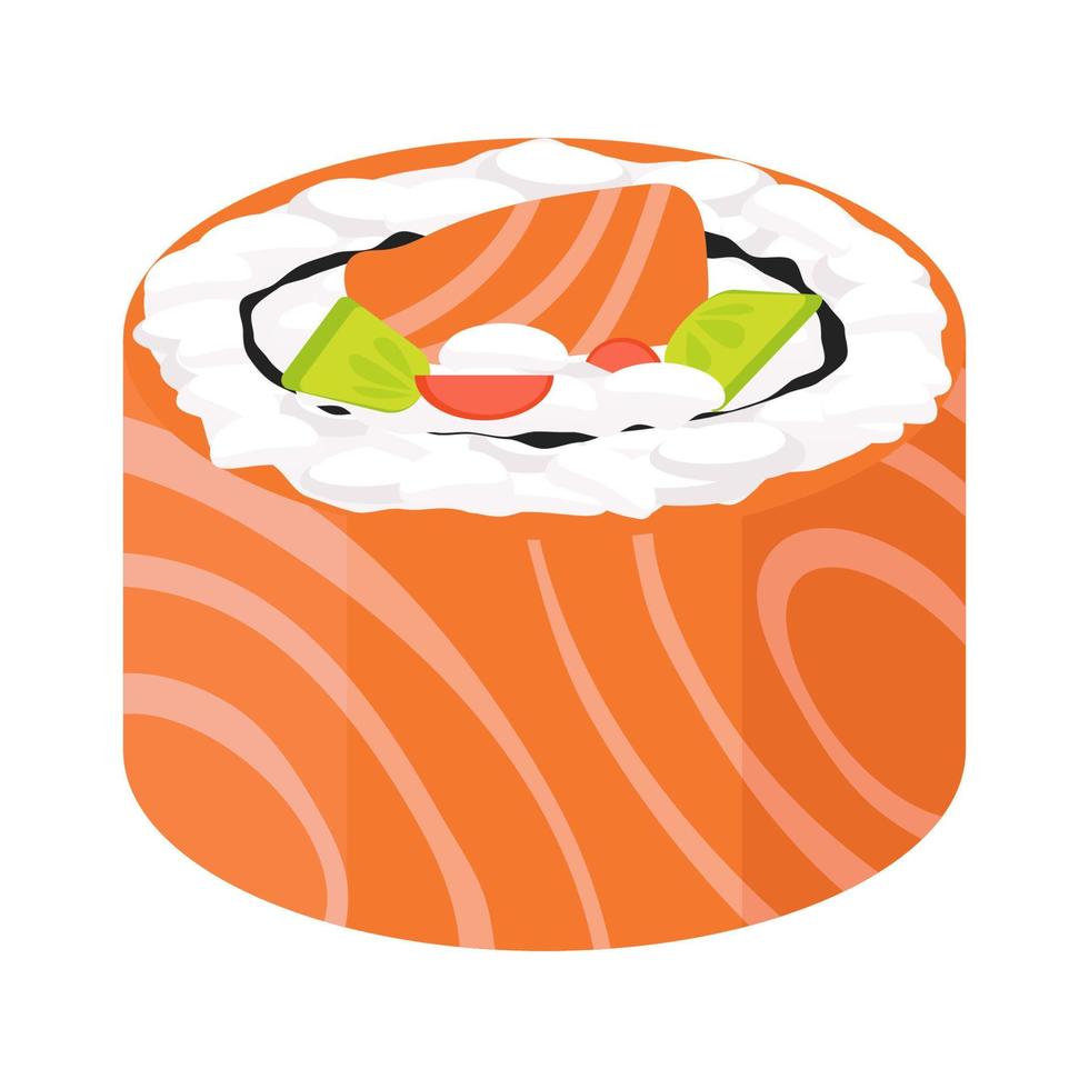 Japanse keuken zalmsushi vector