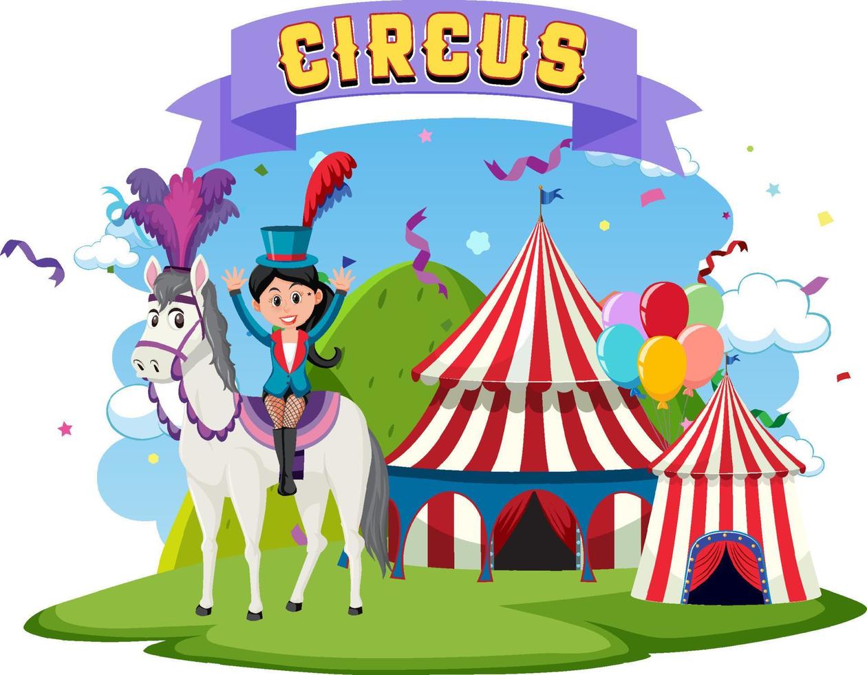 circus themapark op geïsoleerde achtergrond vector