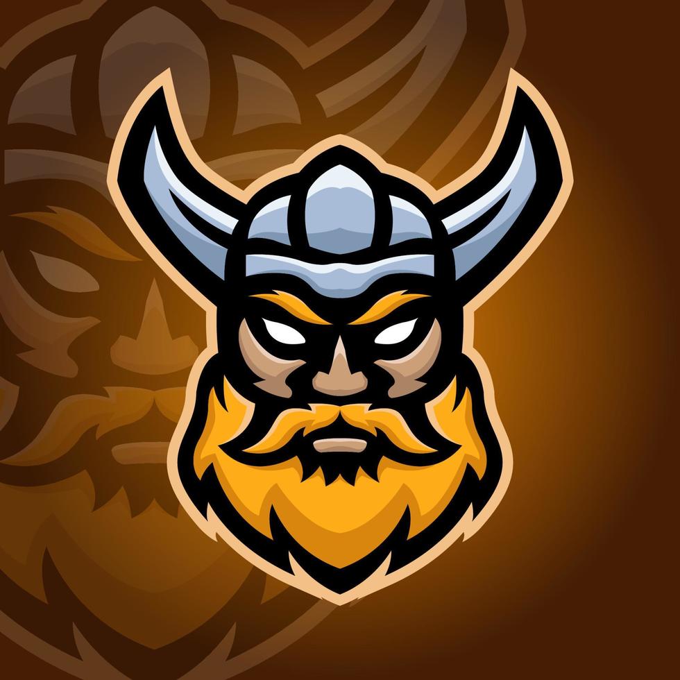 Viking hoofd mascotte logo vector ontwerpsjabloon