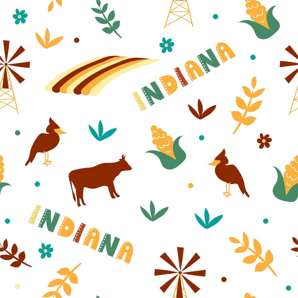 VS collectie. vectorillustratie van indiana thema. staat symbolen vector