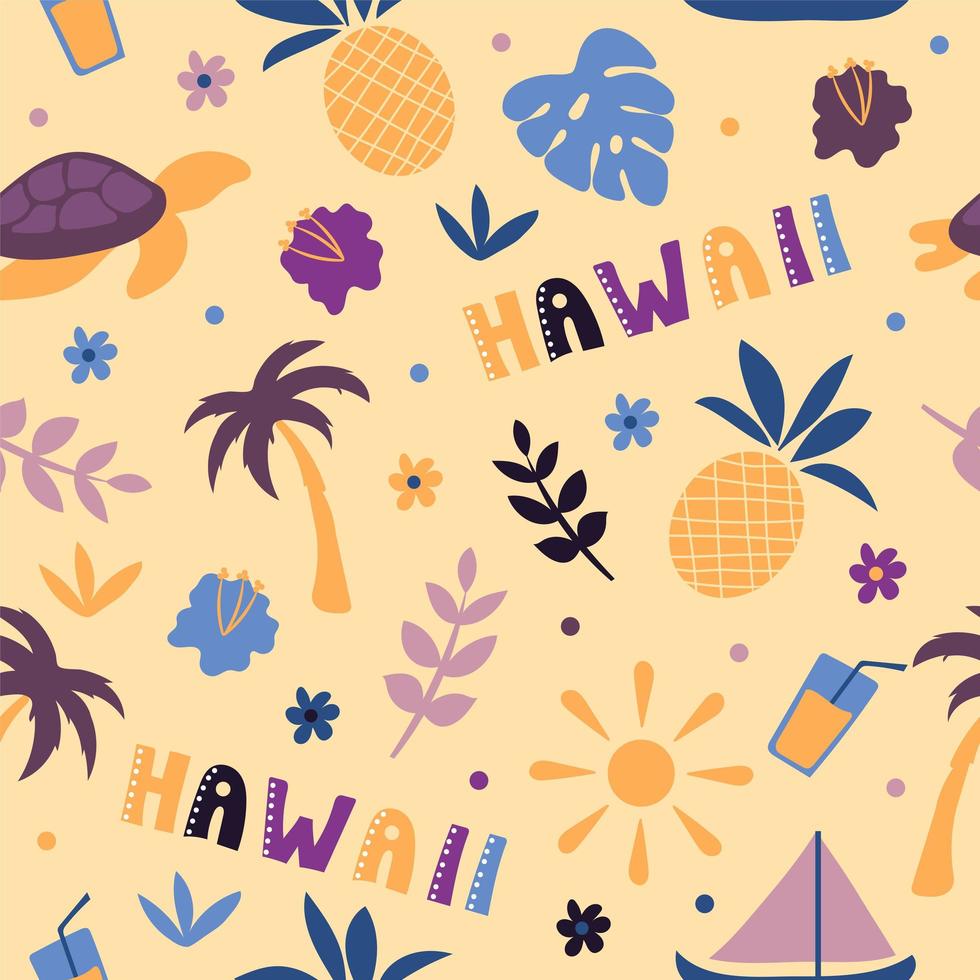 VS collectie. vectorillustratie van Hawaï thema. staat symbolen vector