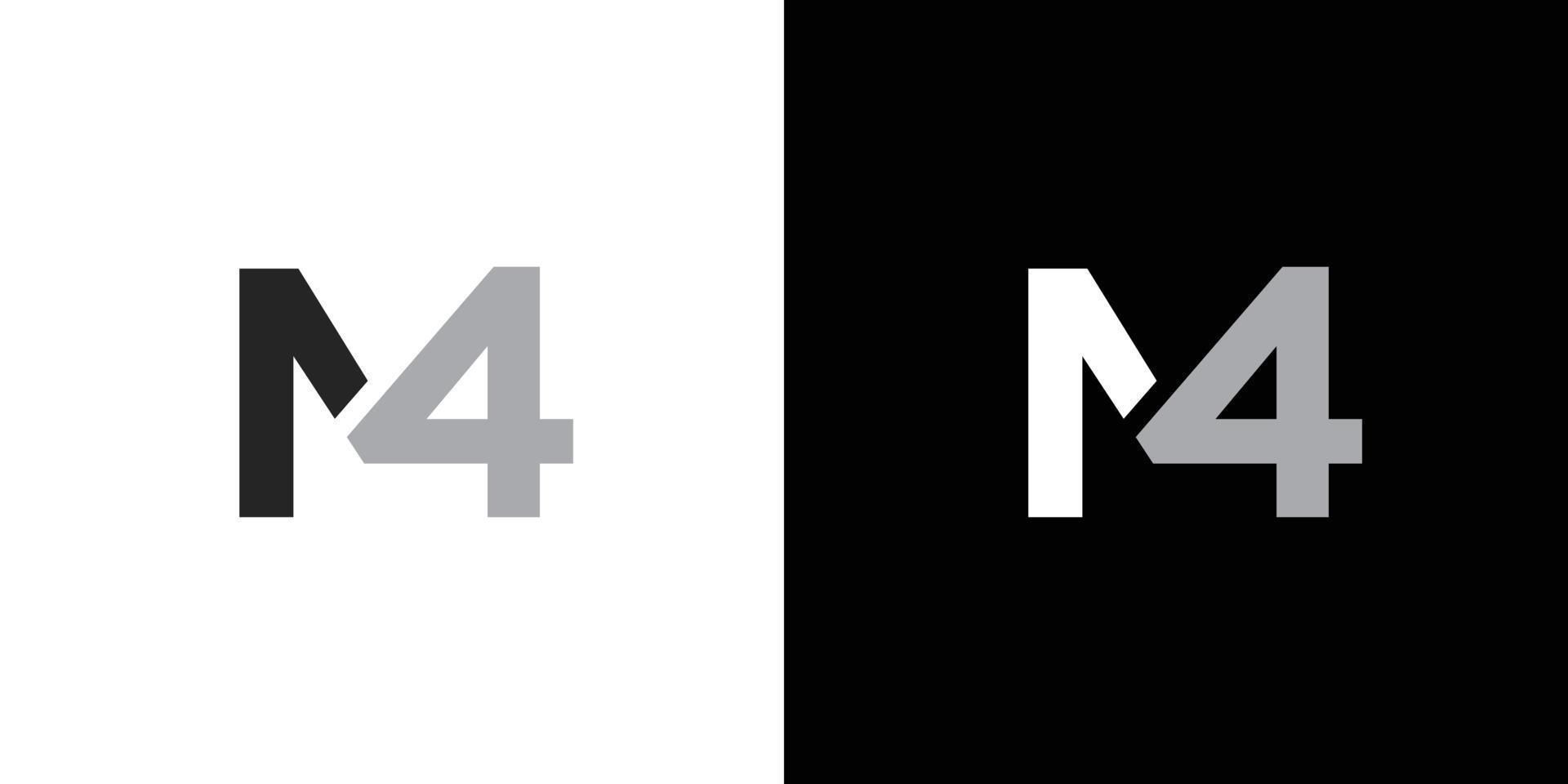 modern en uniek letter m4 initiaal logo-ontwerp vector