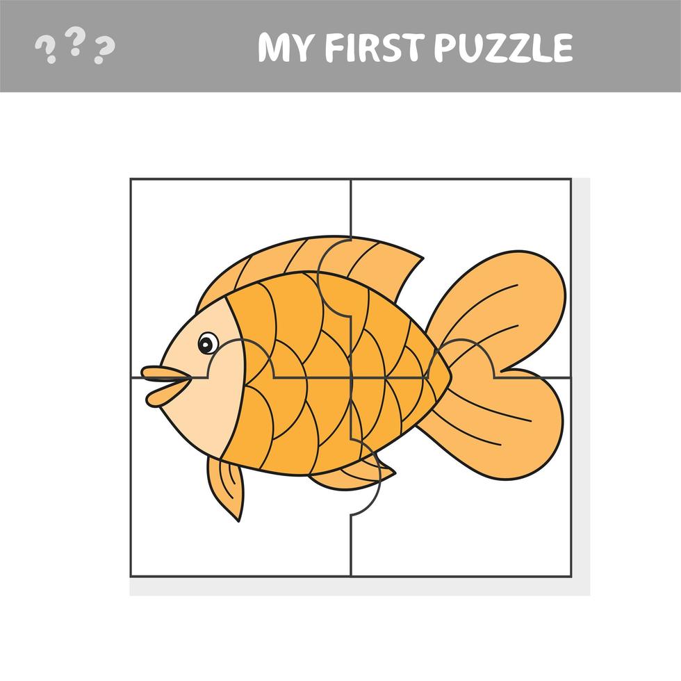 vissen in cartoonstijl, educatief spel voor de ontwikkeling van kleuters vector