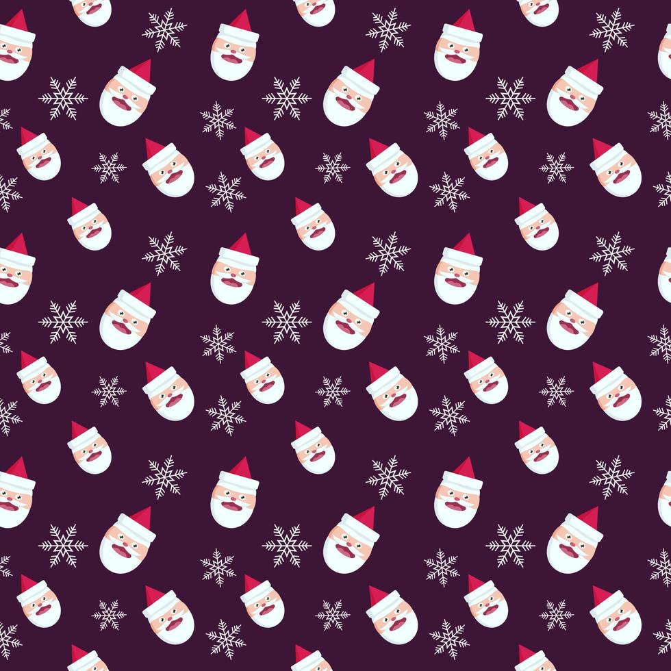 kerstherhalingspatroon gemaakt met elementen zoals de kerstman en sneeuwvlokken, met de hand getekend vectorherhalingspatroon voor textiel, stof, cadeaupapier, verpakking en webachtergrond. vector