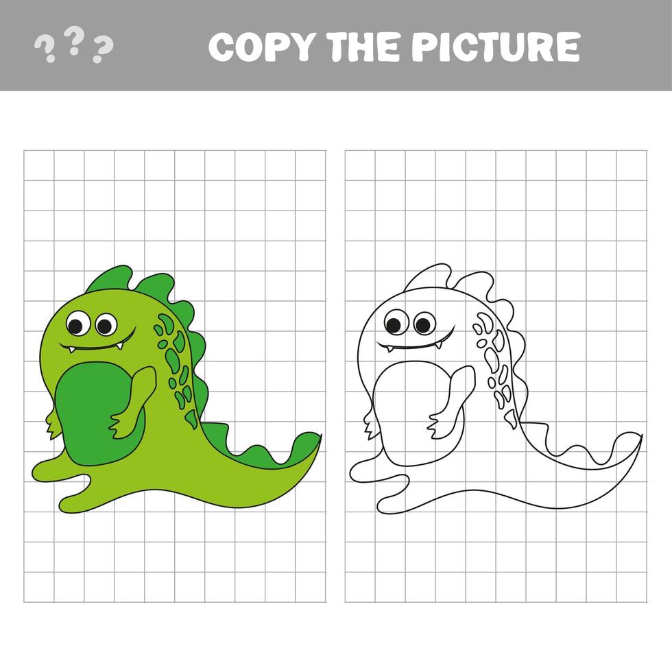 vectorillustratie van cartoon dinosaurus - kleurboek en puzzel voor kid vector