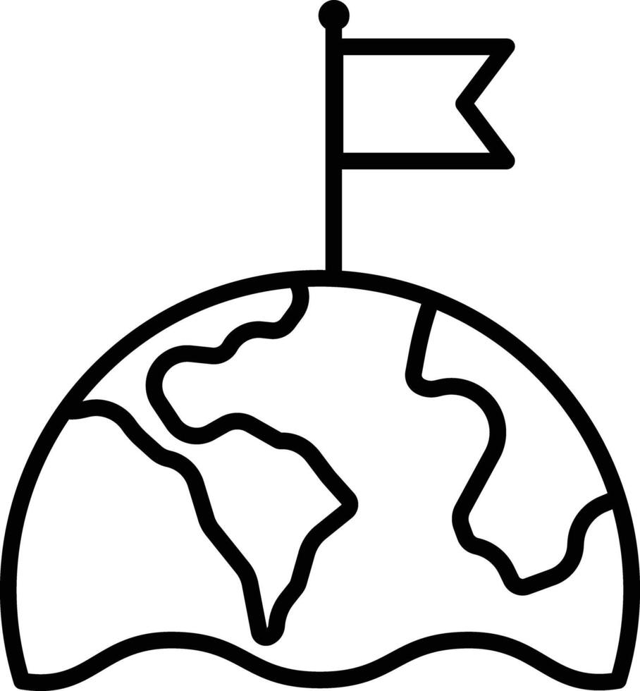 aarde en vlag schets illustratie vector
