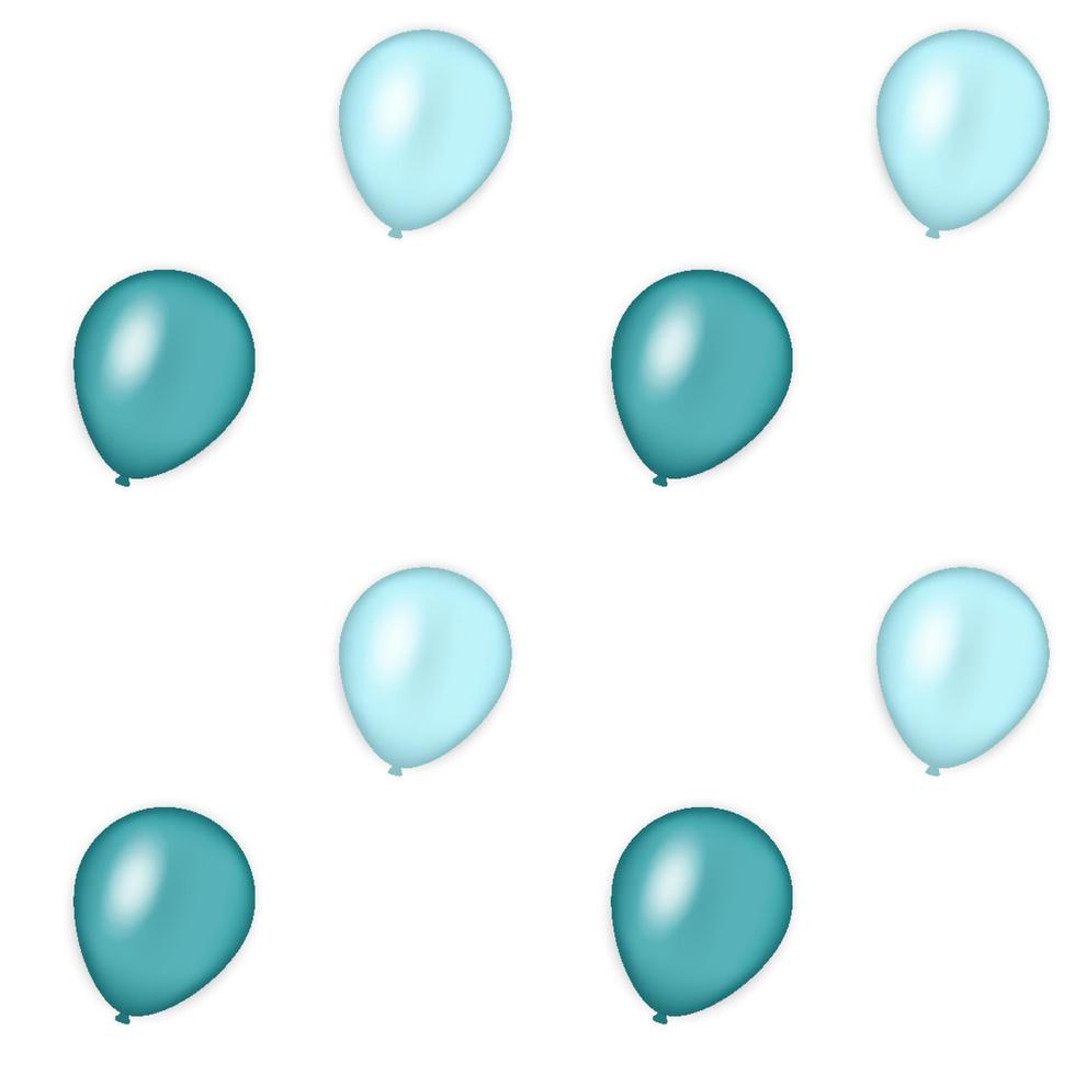 gekleurde set van blauwe ballonnen geïsoleerd op een witte achtergrond, vectorillustratie vector