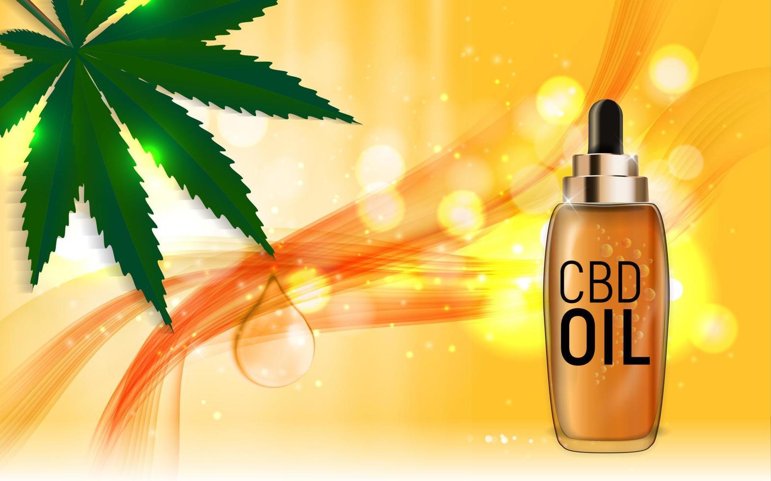 cbd-olieproducten, cannabisolie voor medische en cosmetische doeleinden.vectorillustratie vector