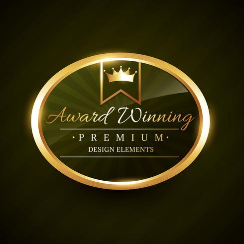 mooie award winnaar gouden label badge vector