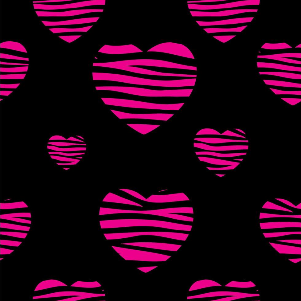 happy Valentijnsdag kaart met hart en zebra patroon. vector illustratie