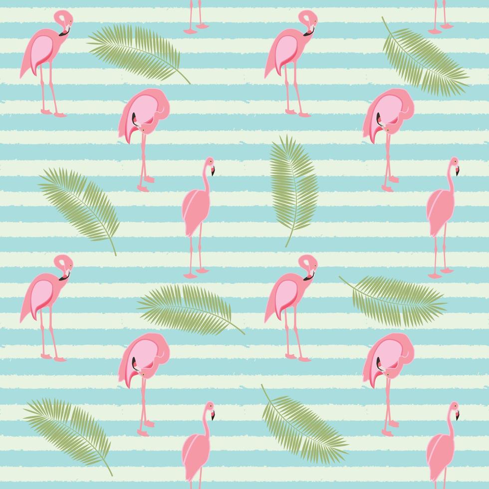 kleurrijke roze flamingo naadloze patroon achtergrond. vector illustratie